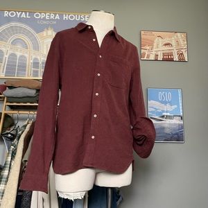 Madewell Deep Maroon Button Up Flannel Shirt